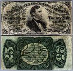 Fractional Currency 25 Cents Third Issue Counterfuet Fr# 1295 VF