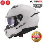 LS2 FF808 STREAM II WHITE DUAL VISOR Ece22.06 ACU FULL FACE MOTORCYCLE HELMET