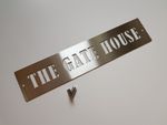 Customised Laser Cut 2mm Thick Brushed Stainless Steel House Name Sign 520mm