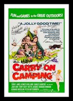 CARRY ON CAMPING CAST AUTOGRAPH SIGNED & FRAMED PHOTO