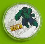 Official Marvel HULK Medal Coin 44mm - Silver Plated - RARE  In Capsule