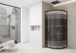 Black Print Quadrant Shower Enclosure and Stone Tray 700 800 900 Corner Riser
