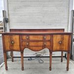Antique George III Style Mahogany Serpentine Sideboard (Stain On Top) FREE P&P