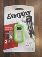 ENERGIZER WEARABLE BIKE LIGHT LED BRIGHT TORCH IPX4 3 MODES RED / CLEAR CLIPON