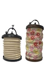 Vintage Floral Tea Light Candle Lantern with Metal Top Lighting Decor 