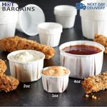 White Waxed Paper Soufflé Cups 1oz 2oz and 4oz Ramekin Sauce Pots Portion Cups