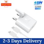 45W Super-Fast USB-C PD Type C UK Plug +Cable Fast Wall Charger Power Adapte HOT