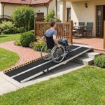 Portable Aluminum Folding Wheelchair Ramp Non-Slip Threshold Ramp for Home Entry