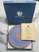 WEDGWOOD Pink on Blue Jasperware VALENTINE's DAY Plate 1987 - COA, Ltd Ed, Boxed