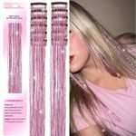 12Pcs Clip in Hair Tinsel Hair Extension Laser Hair Sparkle Shiny Party Dress UK