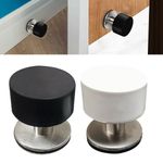 Non Punch Door Stopper Stainless Steel Stop Round Rubber Anti-Collision Floor