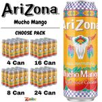 AriZona Mucho Mango 22oz Mango Fruit Drink Big Can – Choose Qty