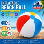 16" 20" 24" Inflatable Beach Ball Swimming Pool Toy Summer Holiday Outdoor Games