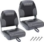 2 Pack Boat Seats Low Back Fold Down Fishing Sightseeing Boat Chairs Waterproof