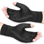 Copper Compression Gloves Anti Arthritis Fingerless Hand Support Pain Relief UK