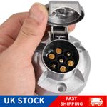 12v N Type 7 Pin Metal Socket For Trailer Board Caravan Lights Aluminum NEW