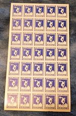 Olympic Cinderella Stamps From 1932 Blue Imperf. Never Hinged Mint.