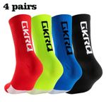 4 Pairs Cycling Compression Socks Knee High Sports Running Bike MTB GKRQ