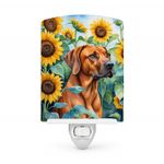 Caroline's Treasures Rhodesian Ridgeback in Sunflowers Ceramic Night Light