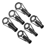 6-10mm Fishing Rod Tip Repair Kit, 6pcs Stainless Steel Ring Guide, Black