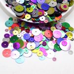 3500pcs Assorted Size 5-12mm Flat Round loose sequins Paillettes sewing Wedding