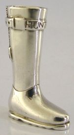 CAST SOLID STERLING SILVER HUNTER BOOT TOOTH PICK HOLDER 2002 54g