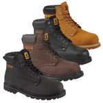 MENS LEATHER WORK BOOTS LEATHER BOOTS STEEL TOE CAP ANKLE SAFETY SHOES TRAINERS