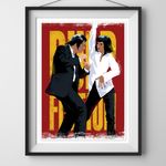 Pulp Fiction Dance Poster Print Vintage Movie Wall Art Uma Thurman John Travolta