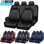 Black Full Set Car Seat Covers Luxury Universal Protector PU Leather Seat Covers