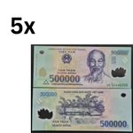 5xVietnamese Dong 500K Polymer Banknote Vietnam 500000 VND Uncirculated UNC