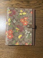 Coach Signature Canvas Notebook with Floral Print