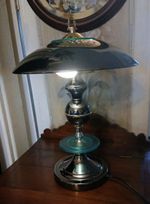 Vintage Italian Table Lamp Mushroom Chrome & Glass Touch Control