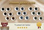 Solid glass eyes oval flat back 24mm for Reborns,Ooaks and other crafts