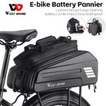 WEST BIKING E-Bike Electric Bicycle Battery Pannier Rear Rack Carrier Trunk Bag