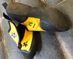EB children’s hook and loop close climbing shoes, yellow, shoe size UK kid 12,