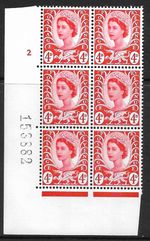 Sg XW9b Variety 4d Wales 1CB Cyl 2 No Dot perf A(E/I) UNMOUNTED MINT
