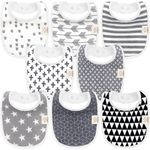 Baby Bibs Organic Cotton Waterproof 8 Pack Gift Set Keababies