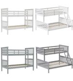 Wooden Bunk Beds Detachable Triple Sleeper High Sleeper Ladder Kids 