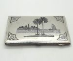 Iraqi Silver and Niello Cigarette Case Signed Nasir Yasir Dated 1952