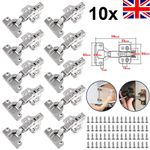 10x Soft Close Kitchen Cupboard Cabinet Door Hinges Slow Shut Full overlay 35mm