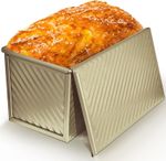 Abaigeal Pullman Loaf Tin with Lid, 450g / 1lb Non Stick Loaf Tins for Baking