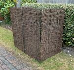Garden Dustbin Wheelie Bin Store Storage Screen Tidy Hide Willow (Double)