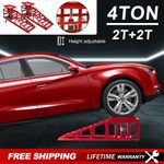 4 ton Hydraulic Car Ramps 2PC Garage Auto Van Bottle Lift Jack Ramp Heavy Duty
