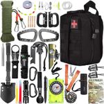 Survival Kit 45 Piece MOLLE Pouch Camping Hiking Car Emergency Outdoor Gear UK