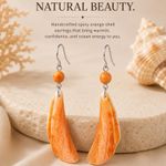 Spiny Orange Shell .925 Sterling Silver Earrings