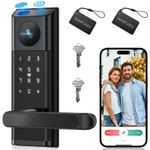 Video Smart Lock with Camera & Doorbell, 5-in-1 Keyless Entry Door Black