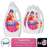 Surf XXXL Laundry Washing Liquid Detergent Tropical Lily 95 Washes, 2.565L, 4 Pk