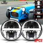 Lotus Caterham 5 3/4" 5.75" Inch Black LED Headlight Headlamp Classic Kit Car