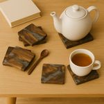 Walnut Wood Coasters | Resin Epoxy Coasters | Handmade coasters | Wine Coasters