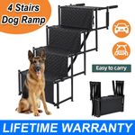 4 Stairs Folding Portable Dog Ramp Steps Car Boot Access Ladder for Pet Dog Cat